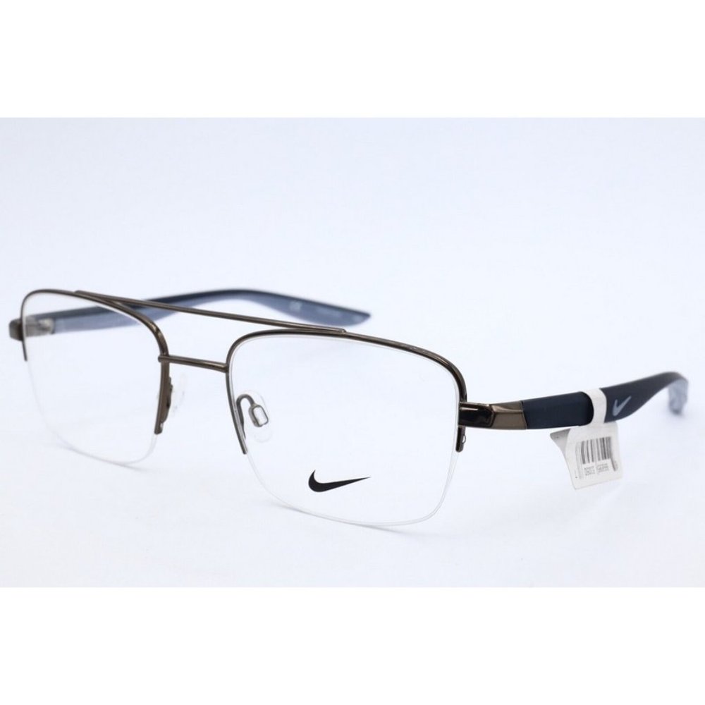 New Authentic Nike 8151 050 Square Pewter Eyeglasses Demo Lenses 52mm
